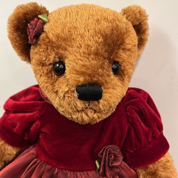 GUND Jewel Teddy Bear Plush Stuffed Animal Burgundy Dress - Picture 2 of 9